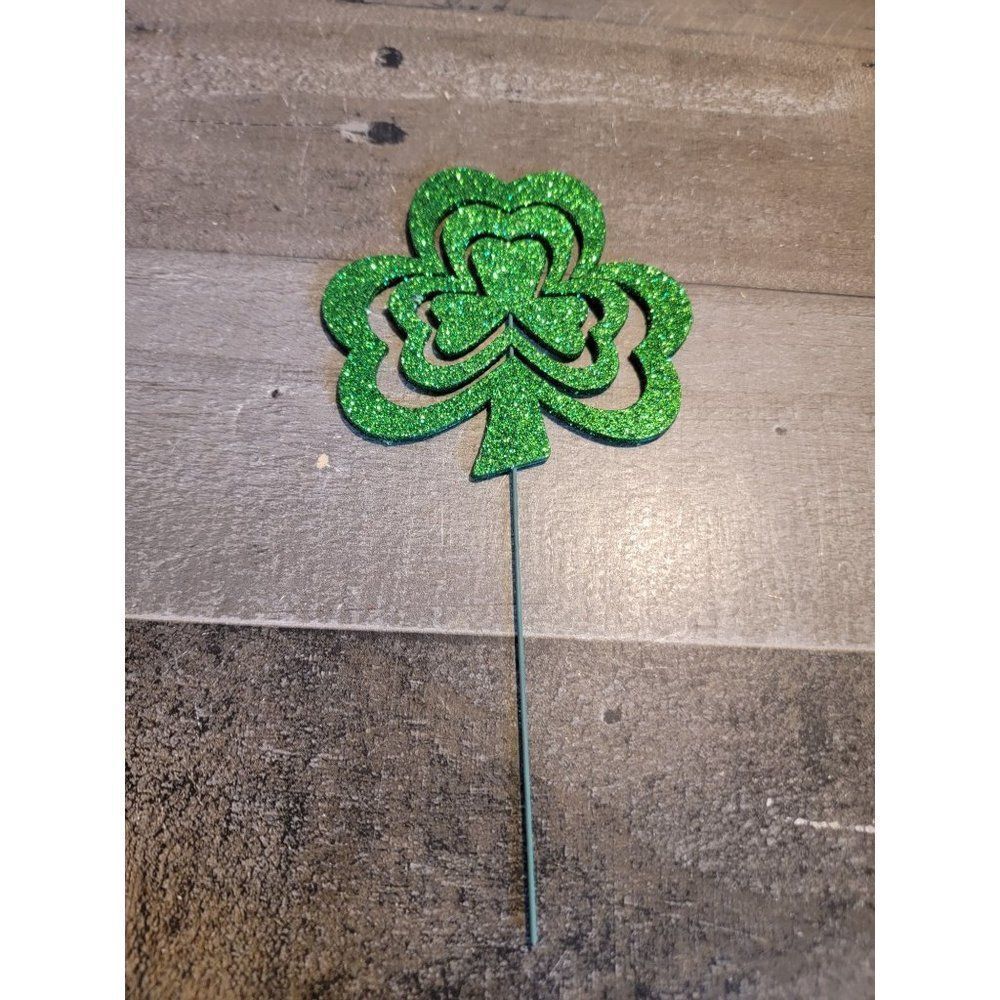 Saint Patrick's‎ day clover glitter mini decor